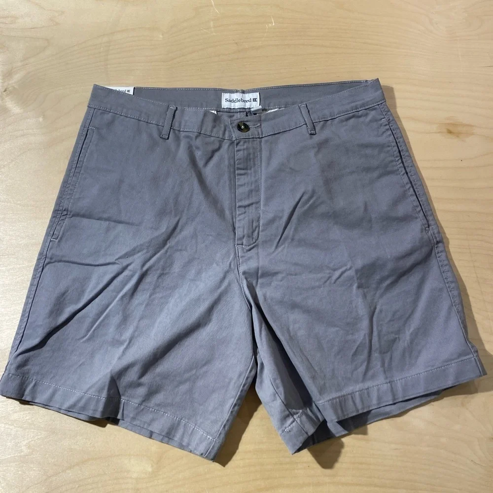 Saddlebred Men's Charcoal Flat Front Shorts 34 W (NE)